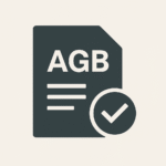 AGB 1 AGB Symbol mit Dokument und Häkchen – Allgemeine Geschäftsbedingungen