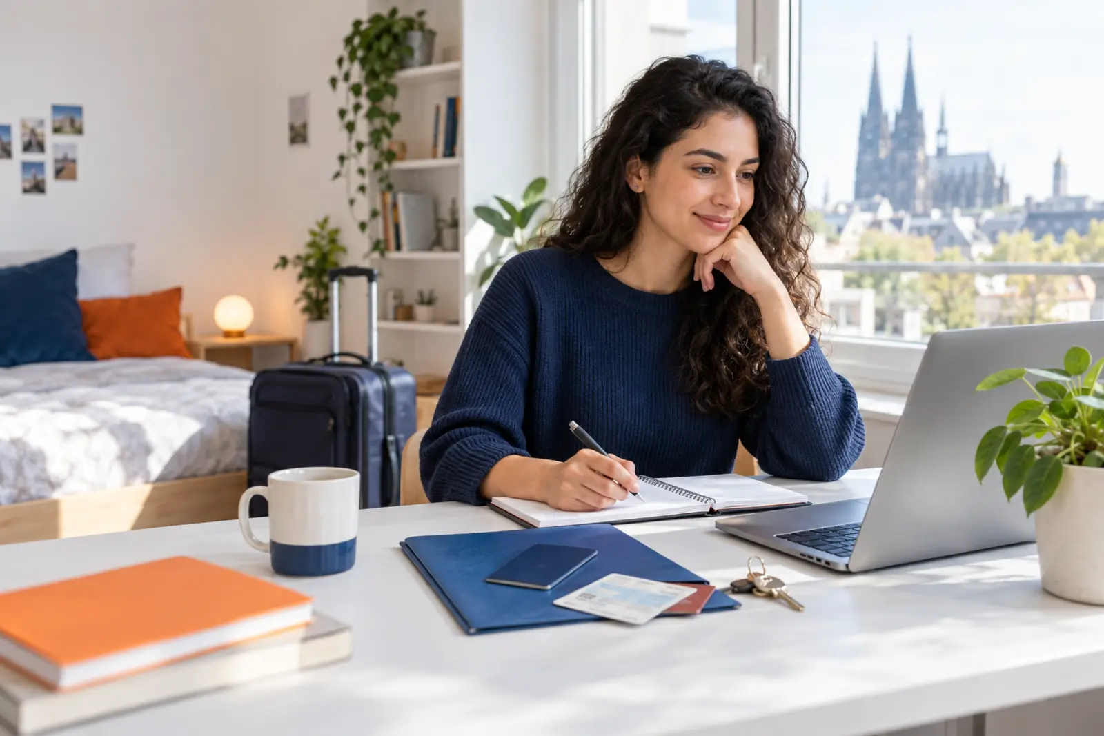 Student preparing to begin her studies in Germany